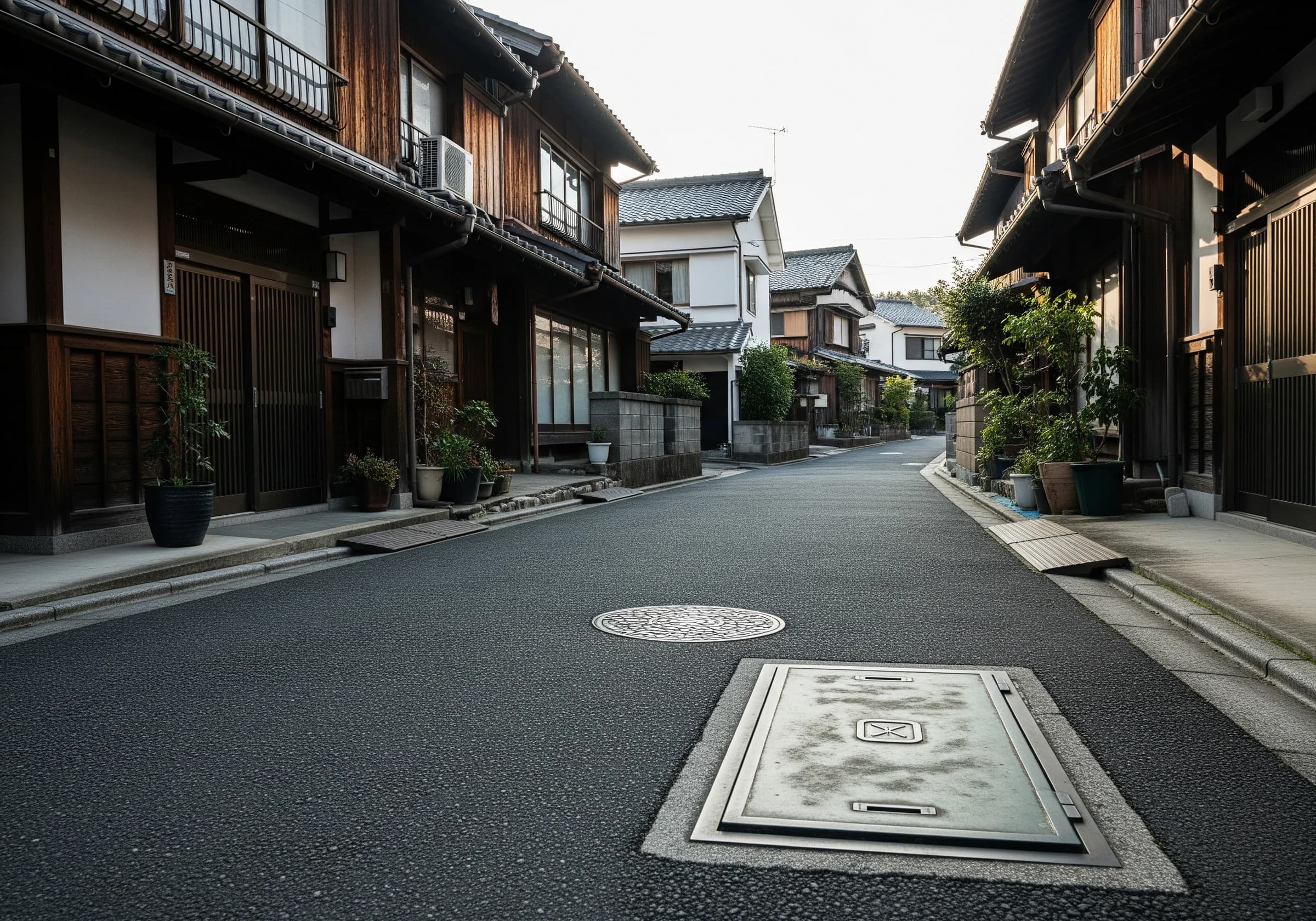 住宅の水道メーターボックス